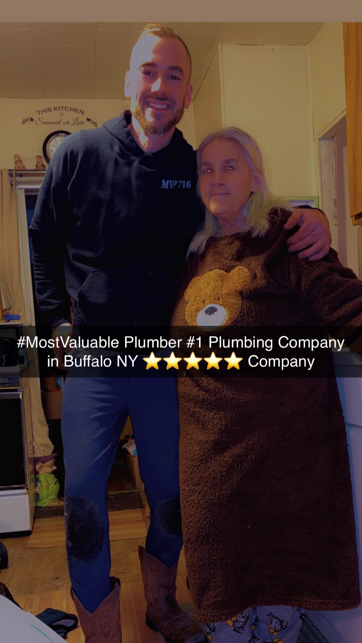 Most Valuable Plumber team with satisfied customer in Buffalo NY